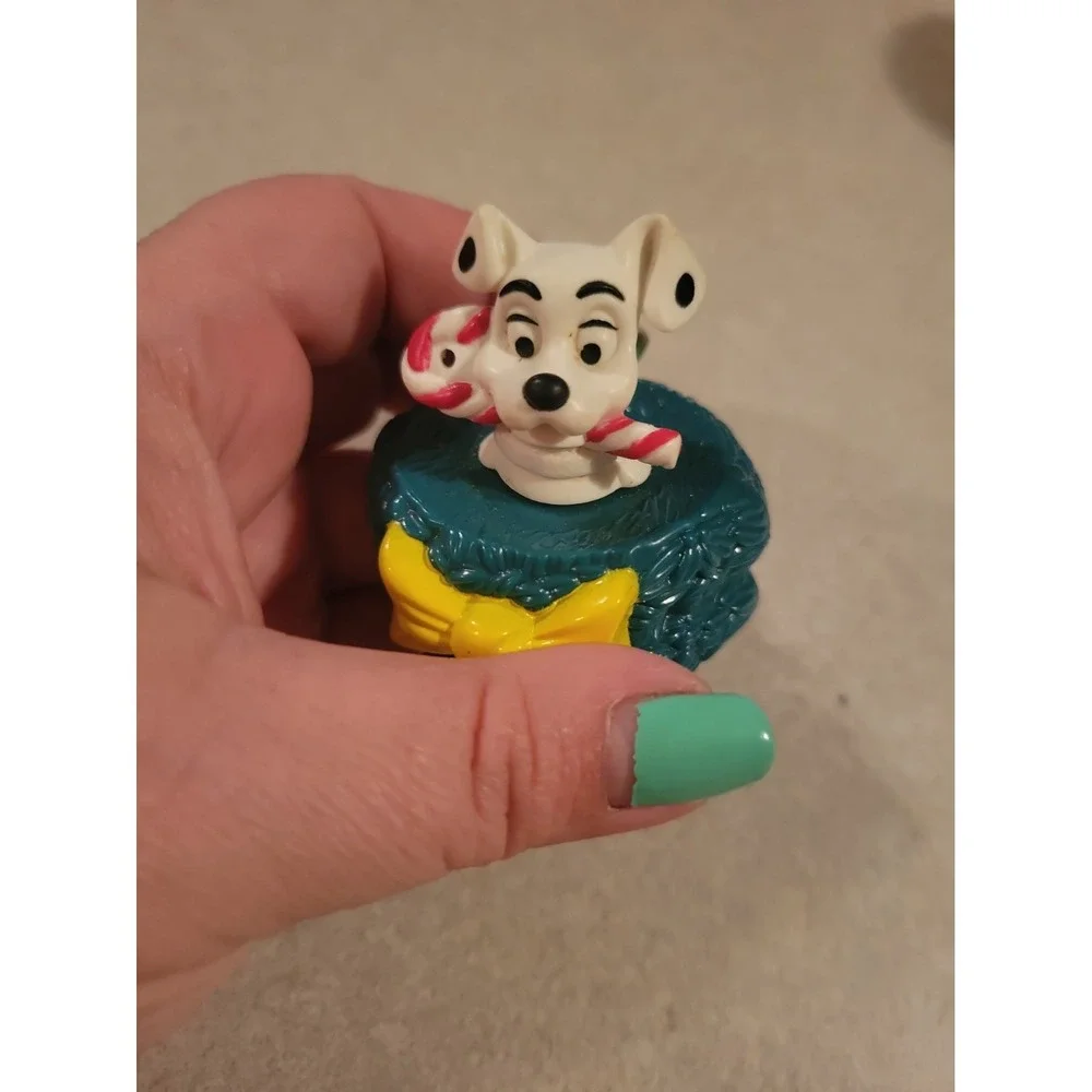 101 Dalmatians McDonalds Toy figure top Spinner Disney Christmas Yellow Bow